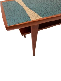 Mid-Century Modern Coffee Table with Mosaic Top by Berthold Muller, 1950s